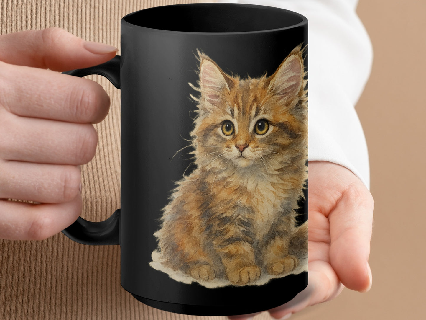 Cute Fluffy Kitten Printed Mug Coffee Cup product type
