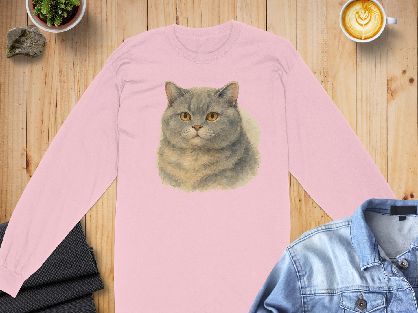 Cute Cat Print Long Sleeve Top perfect gift product