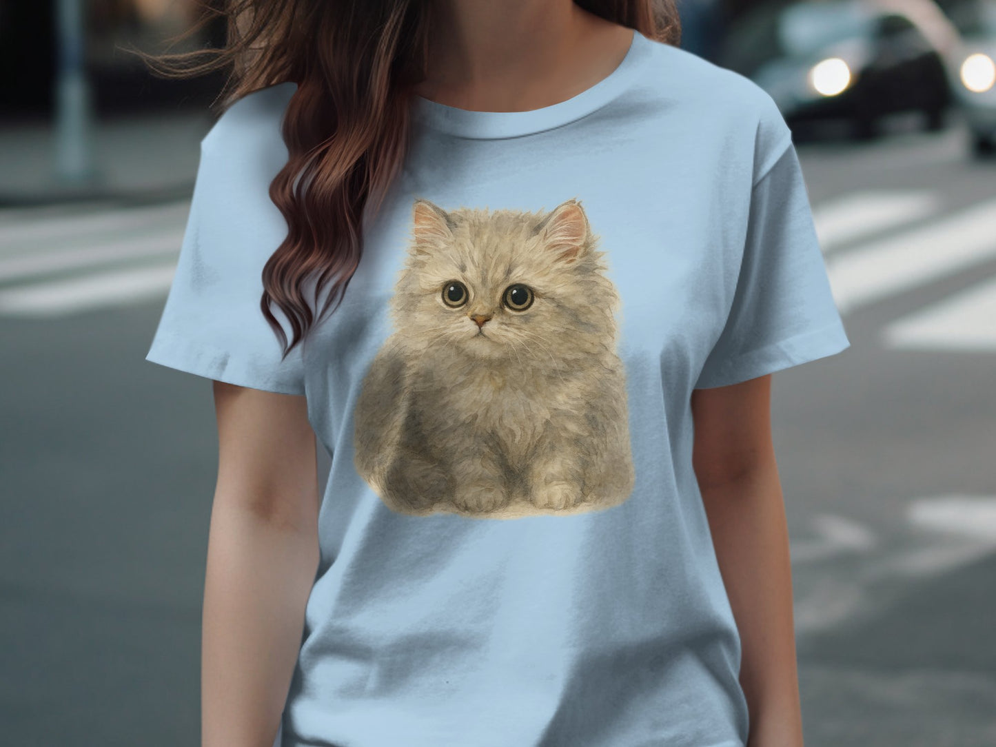 Adorable Fluffy Gray Kitten Graphic T-Shirt product type
