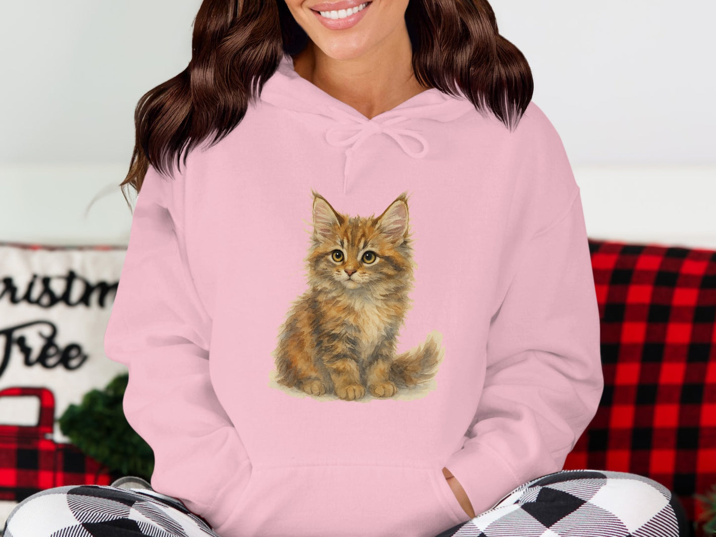 Cute Kitten Graphic Hoodie Cozy Winter Wear product type