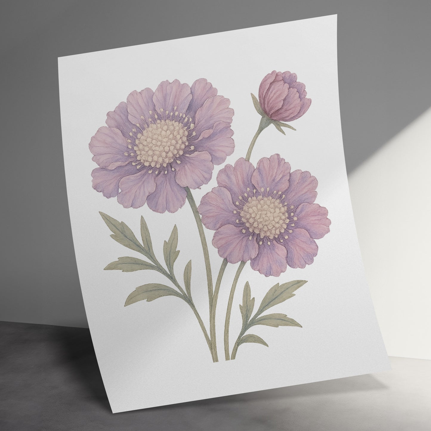 Beautiful Purple Floral Botanical Art Print product
