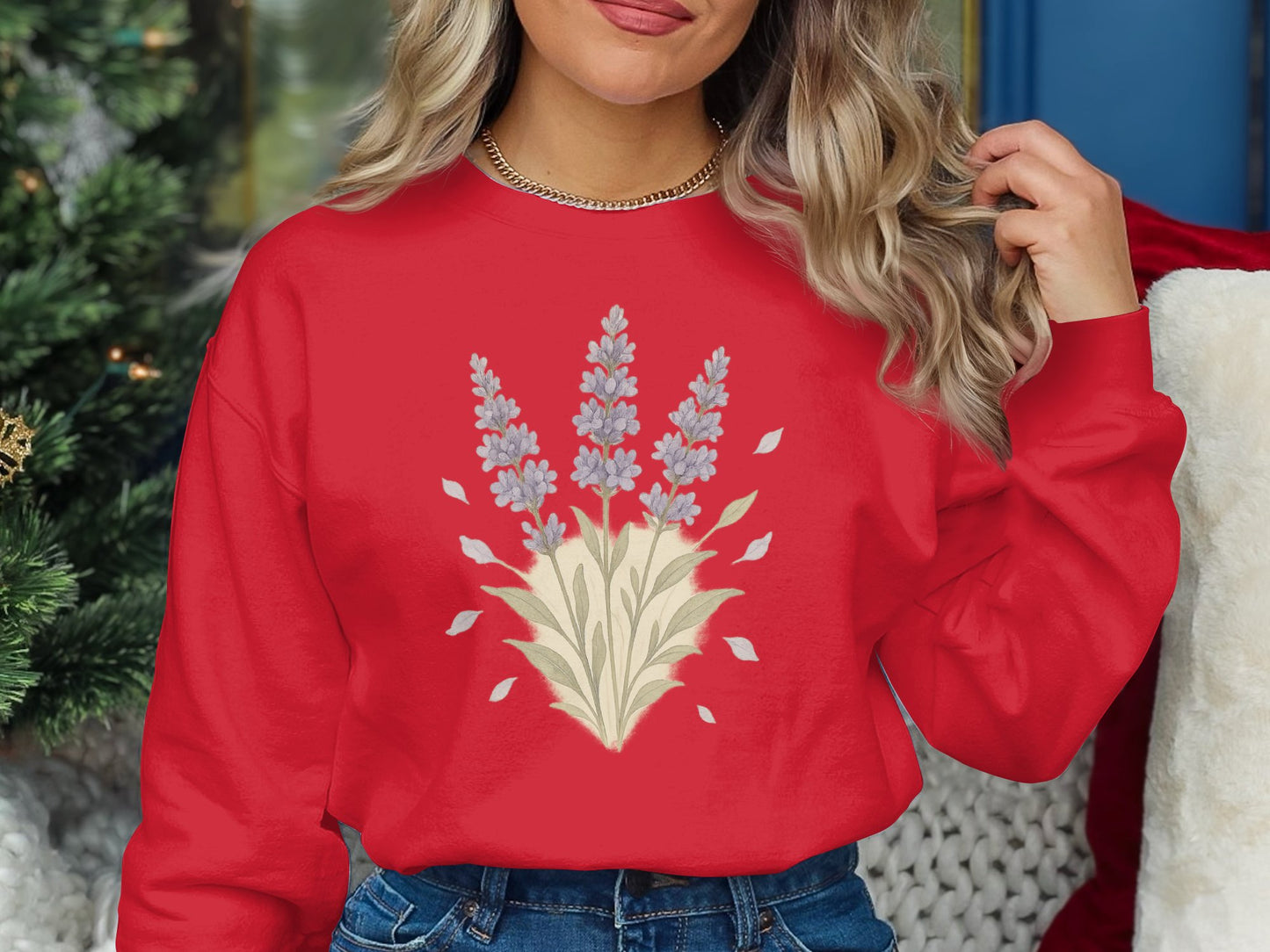 Stylish Red Long Sleeve Floral Graphic Shirt product
