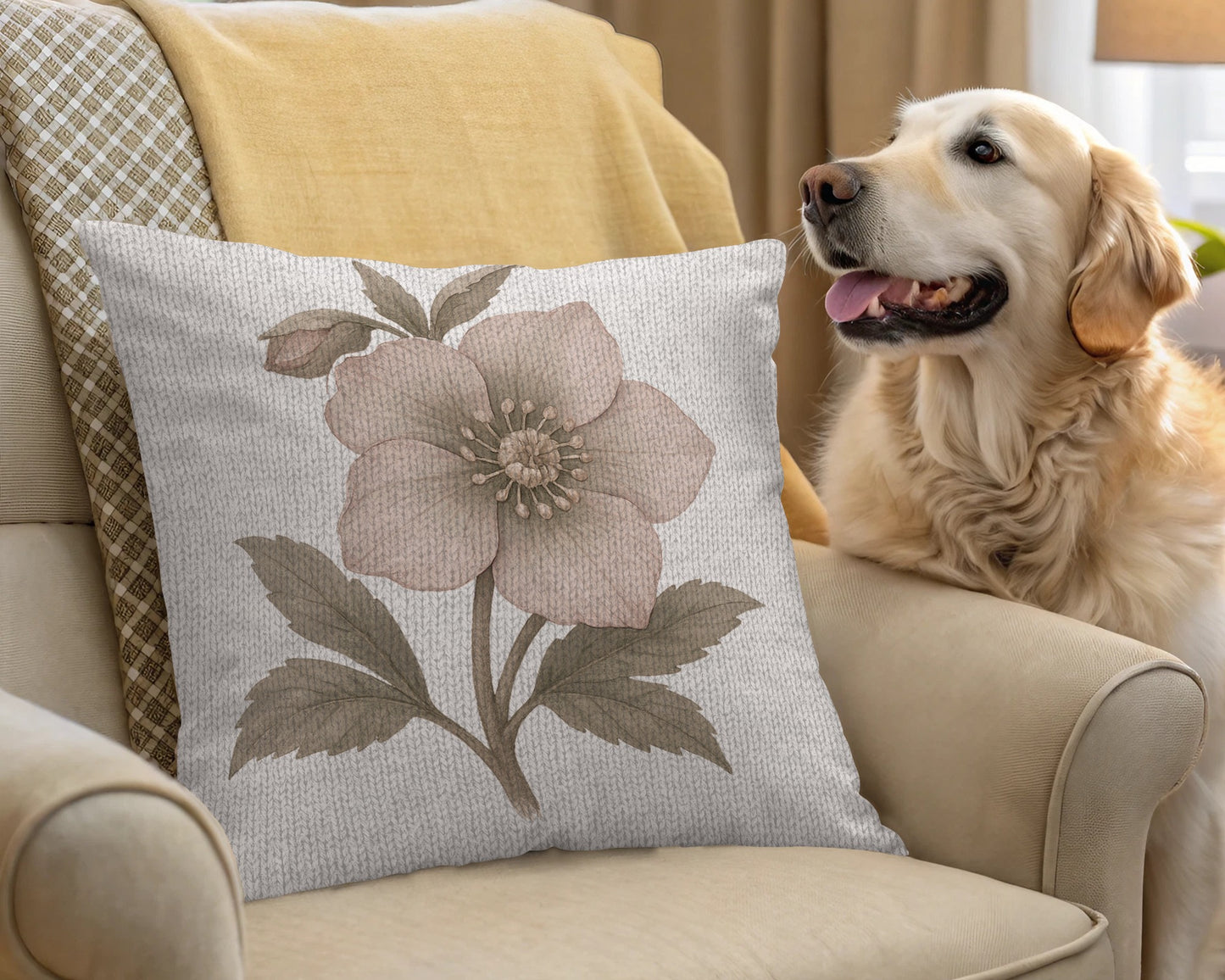 Floral Design Throw Pillow Decorative Cushion product