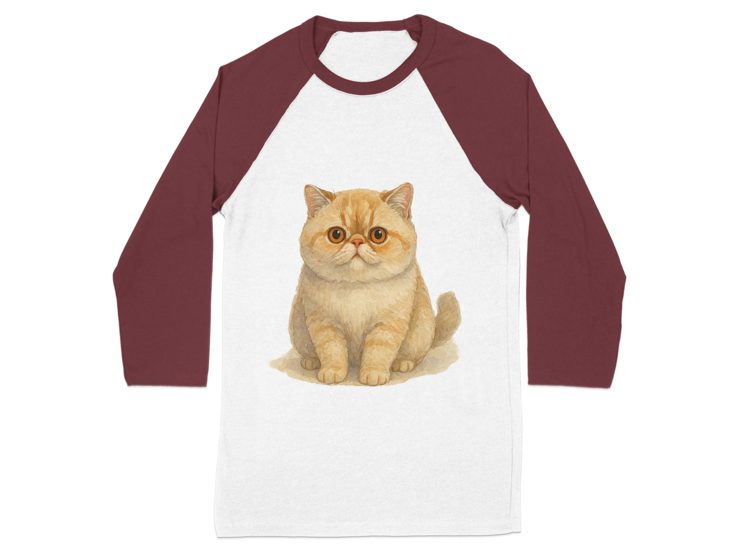 Cute Orange Cat White 3/4 Sleeve Raglan Shirt product type