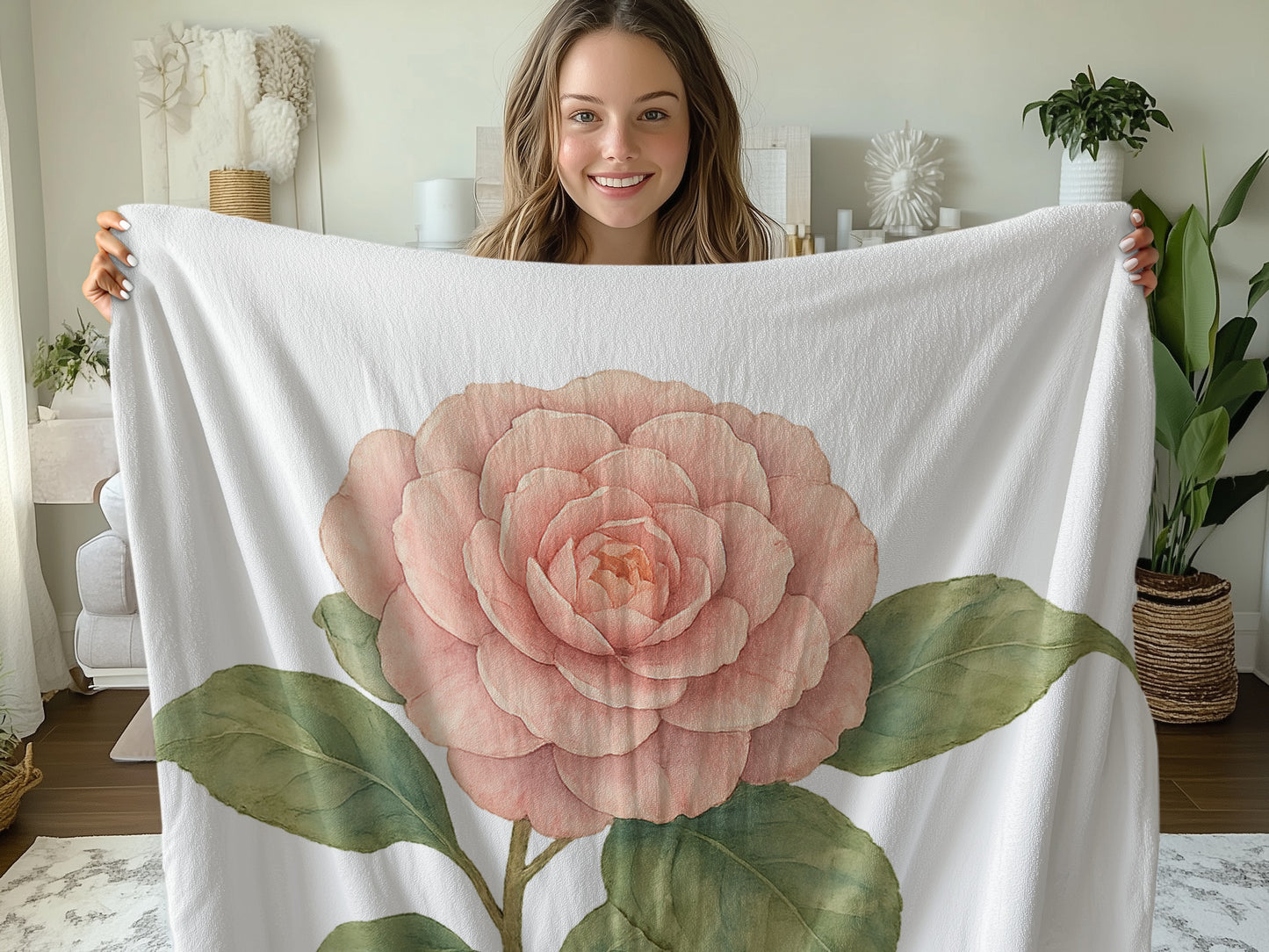 Elegant Flower Design Towel Beautiful Floral Print product