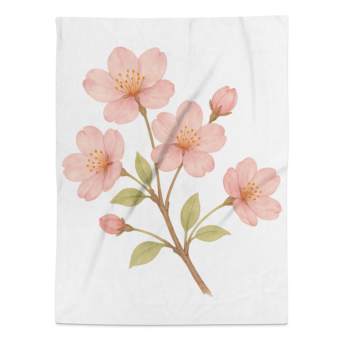 Pink Cherry Blossom Patterned Blanket product