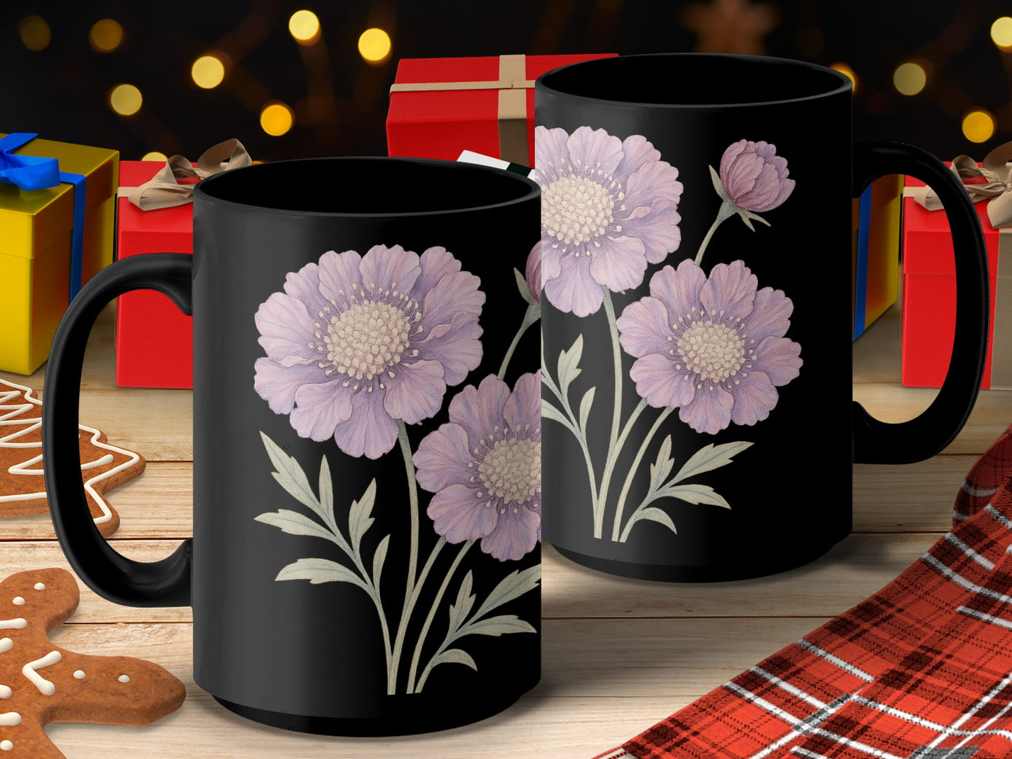 Beautiful Black Mug with Floral Theme Design product type