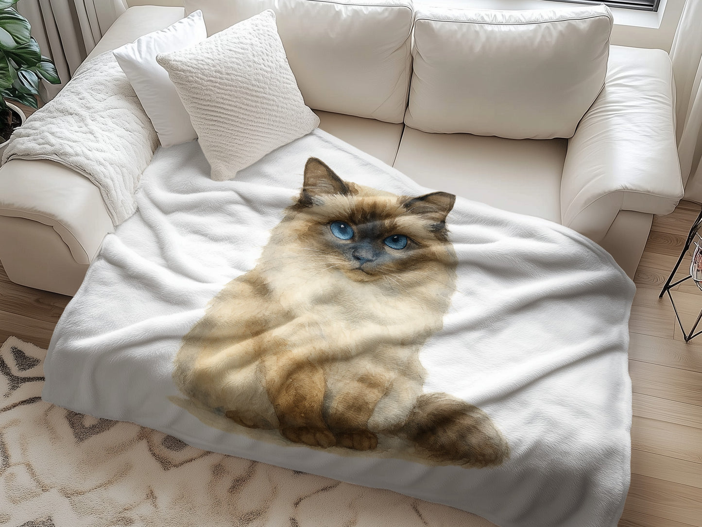 Beautiful Ragdoll Cat Cozy Home Decor Blanket product