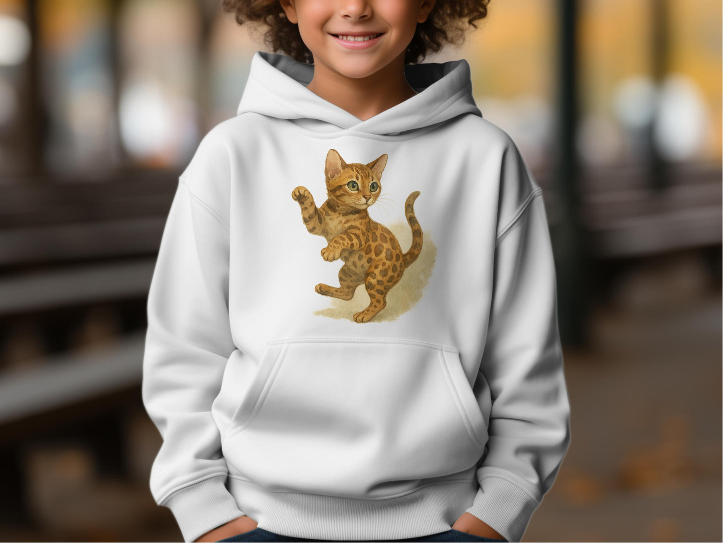 Playful Kitten Design Casual Hoodie product