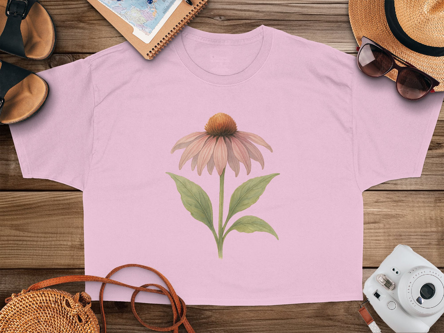 Pink T-Shirt Featuring Delicate Flower Design product