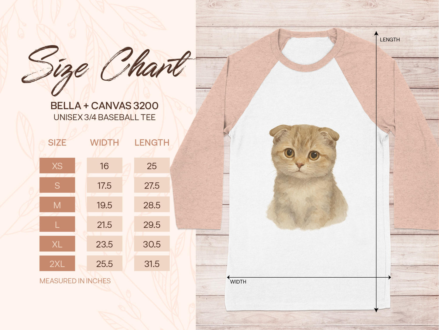 Adorable Kitten Graphic Unisex 3/4 Sleeve Baseball Tee product