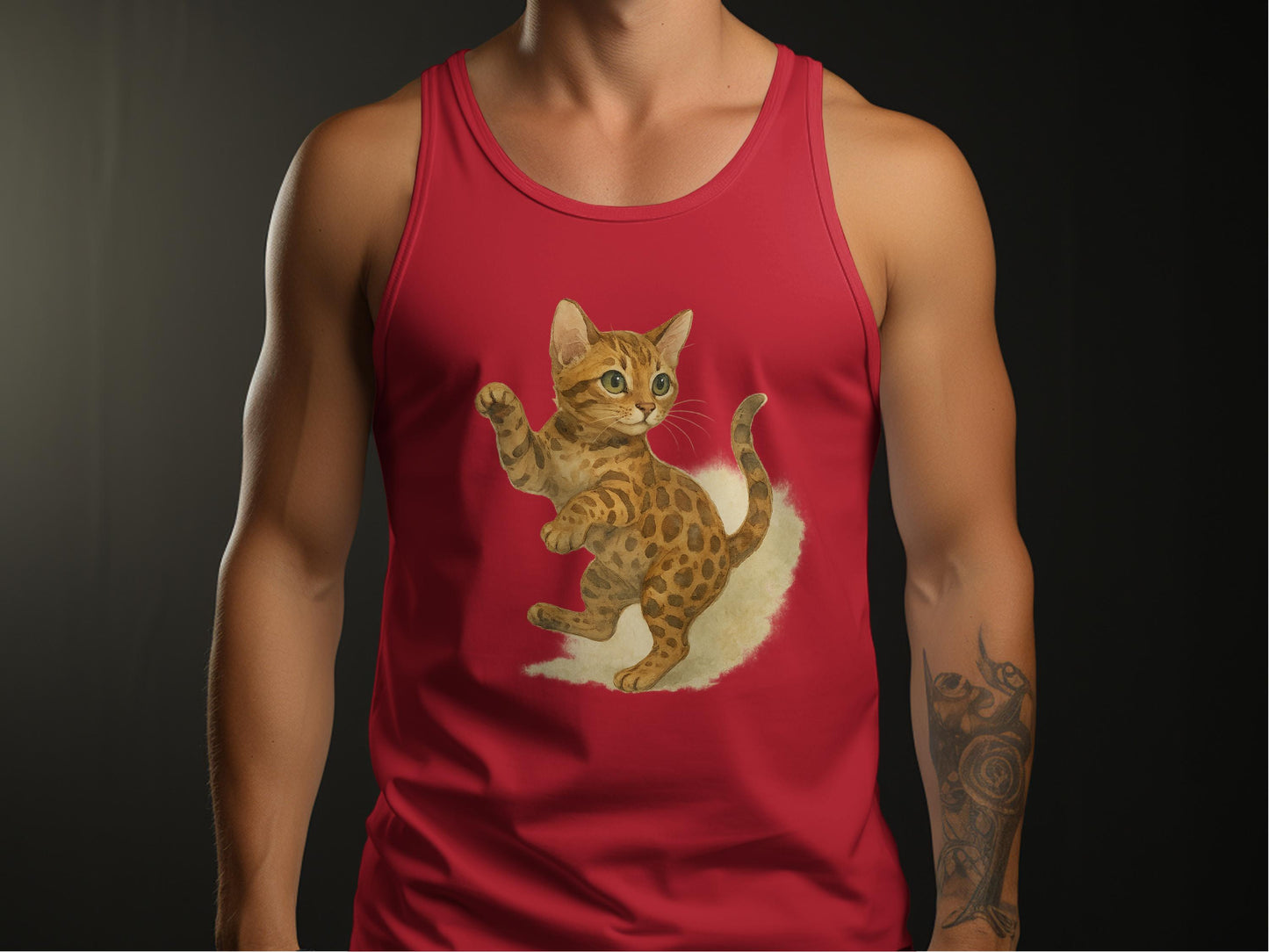 Cute Playful Kitten Design Tank Top product type