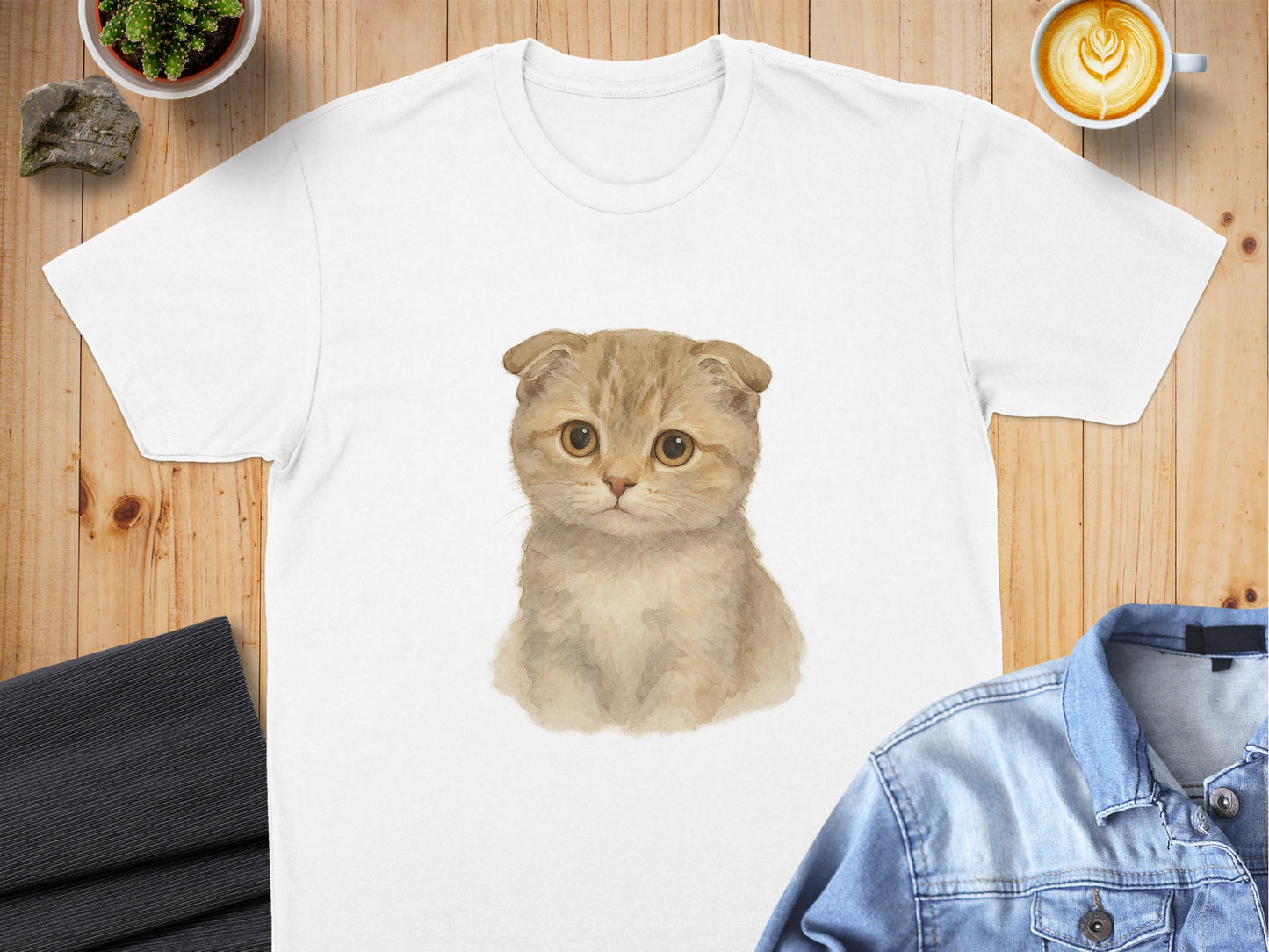 Cute Scottish Fold Kitten Graphic T-Shirt product