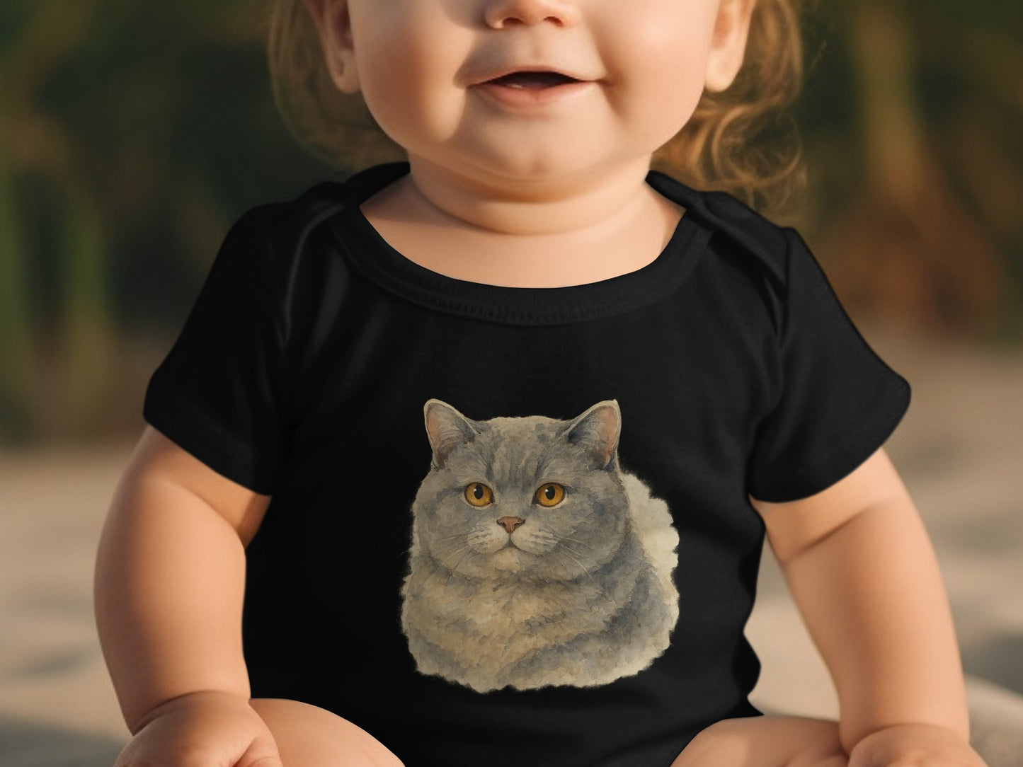 Adorable Baby Bodysuit with Cute Cat Design product type