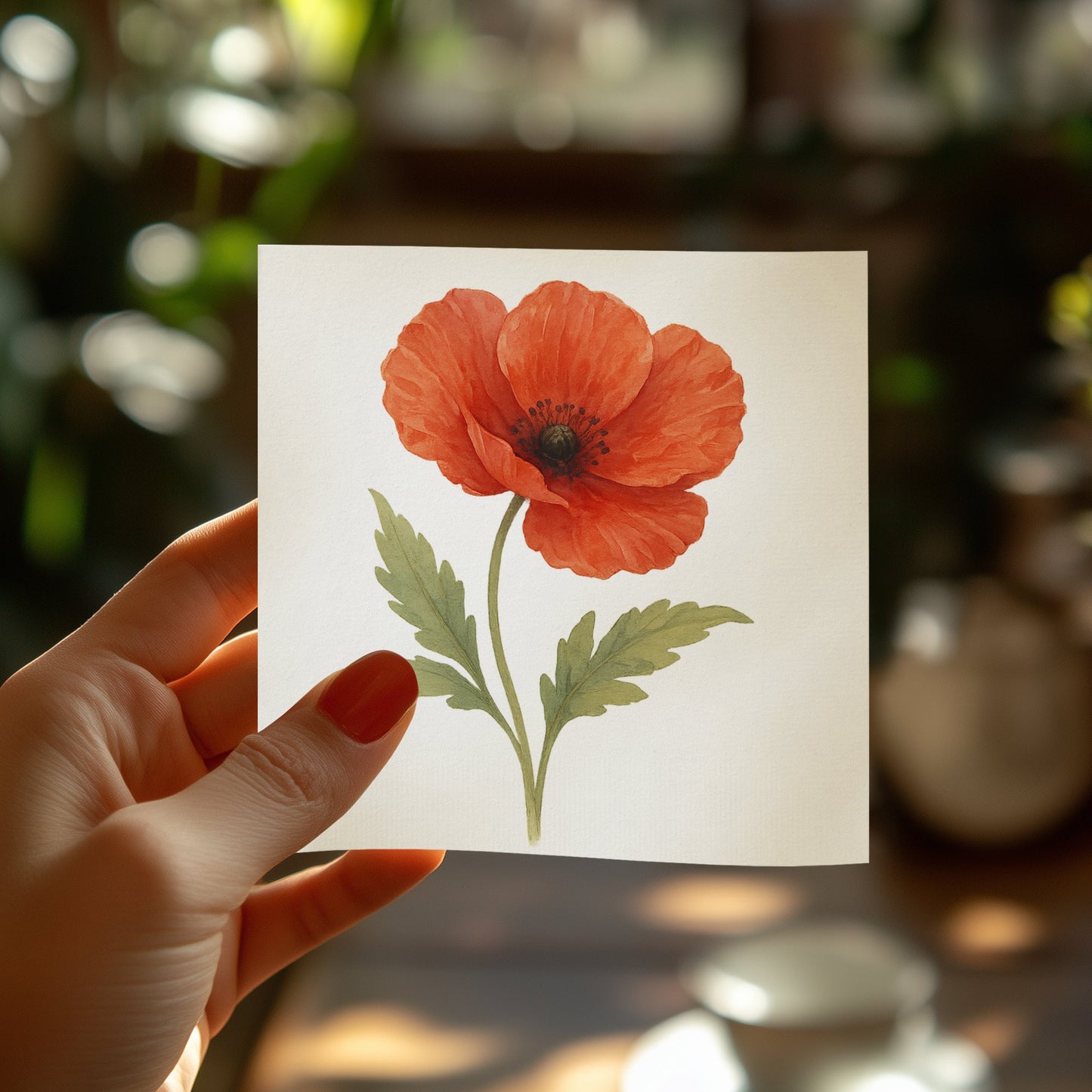 Beautifully Detailed Red Poppy Plant Art Print product
