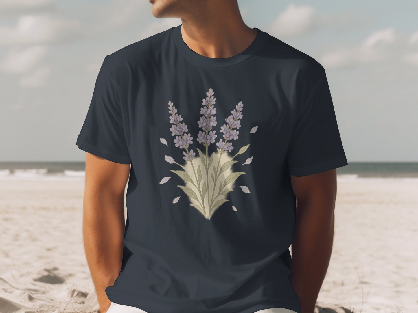Lavender Bouquet Printed Casual T-Shirt product