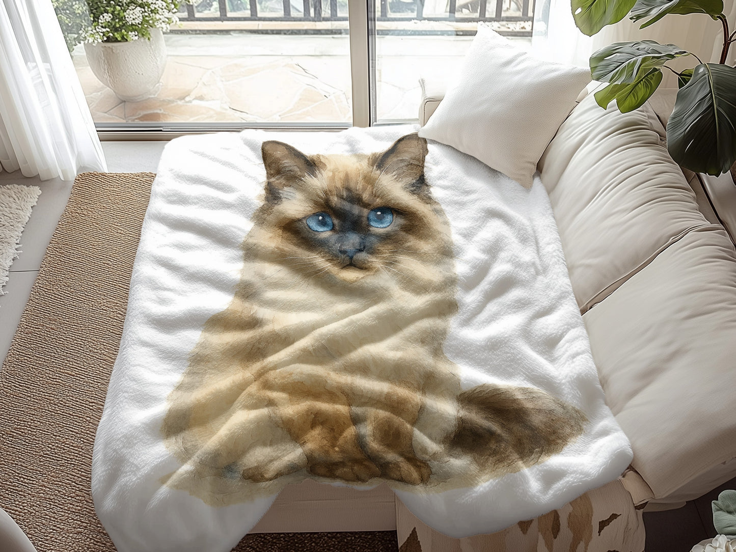 Cozy Blanket with Realistic Cat Print product