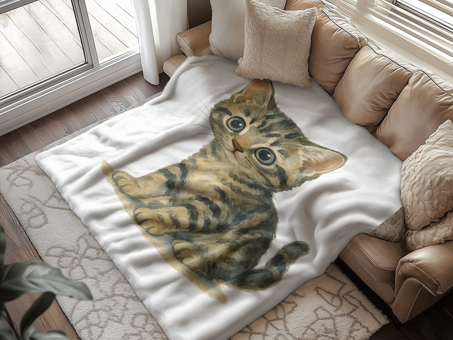 Cute Kitten Plush Throw Blanket Cozy Home Decor product