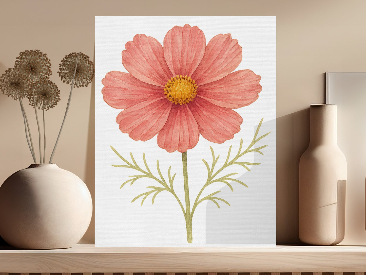 Vibrant Pink Botanical Flower Artwork Canvas Print product type
