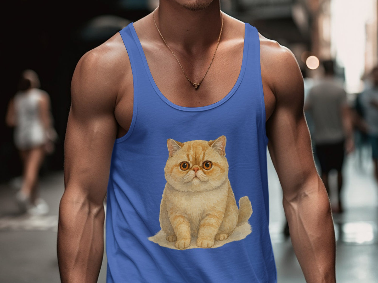 Cute Cat Print Casual Sleeveless Men's Tank Top product type
