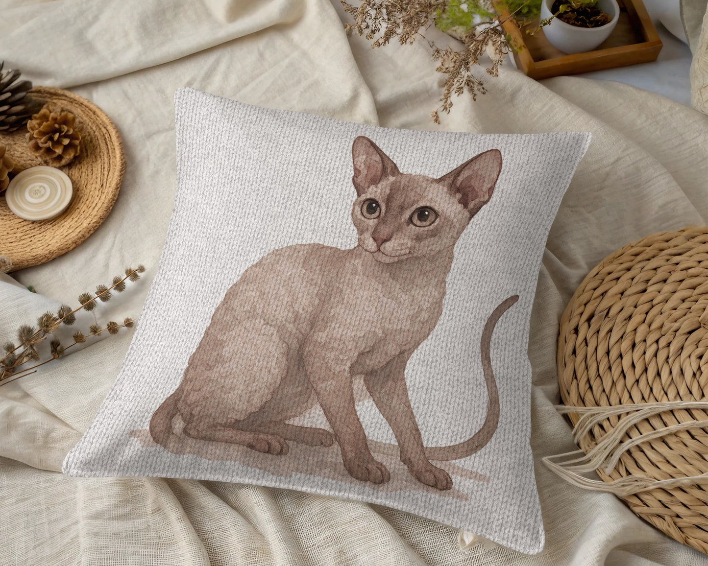 Decorative Pillow with Sitting Cat Design product type