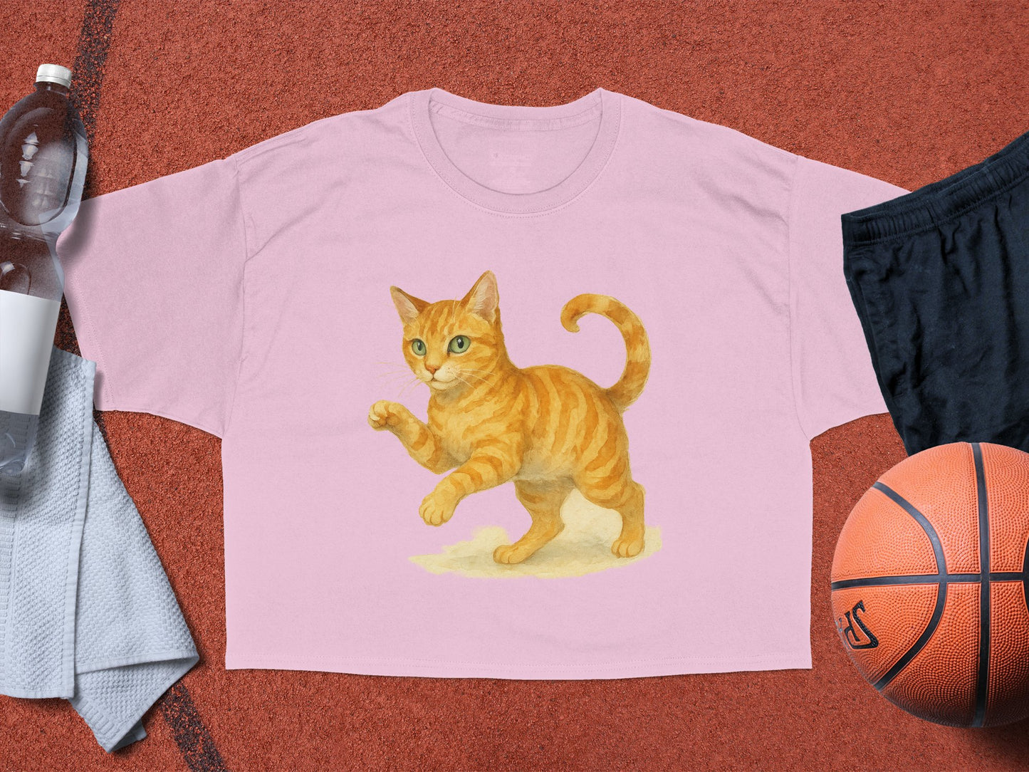 Playful Orange Cat Graphic Tee Shirt product