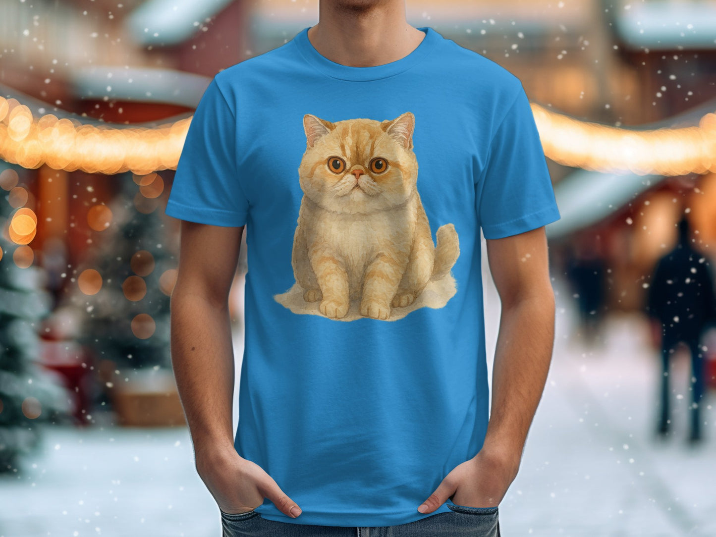 Cute Fluffy Cat Design Printed Graphic Tee product