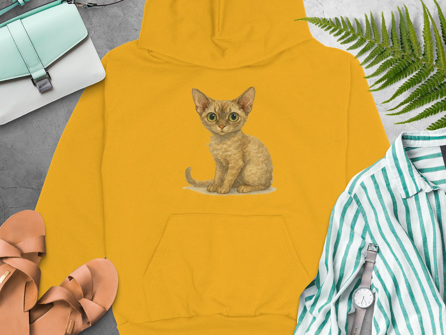 Adorable Kitten Graphic on Yellow Hoodie product