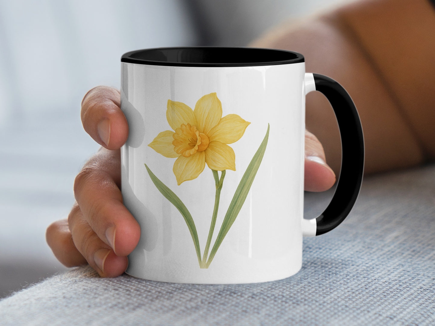 Beautiful Yellow Daffodil Print Ceramic Coffee Mug product