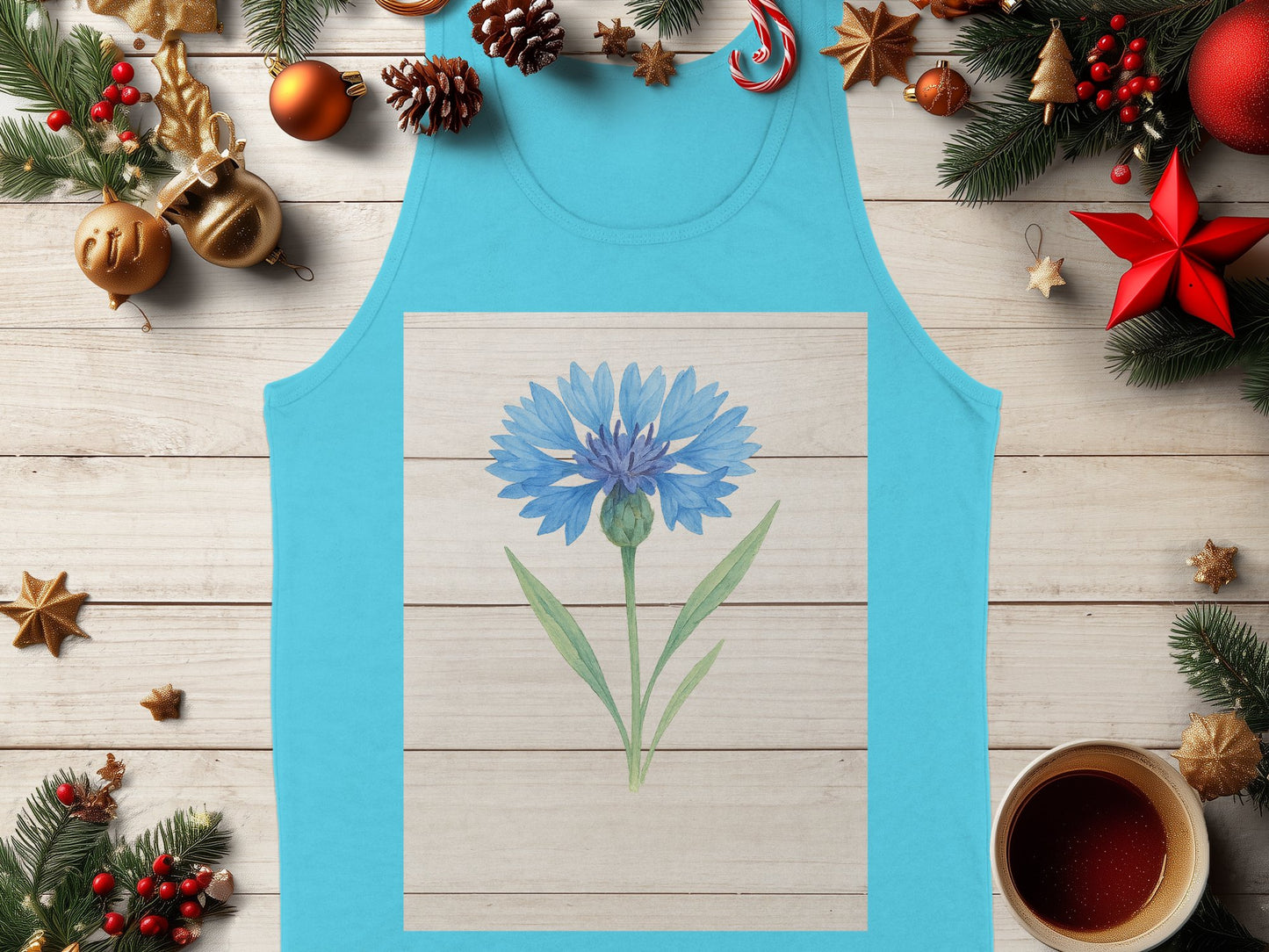 Vibrant Floral Design Tank Top for Festive Looks product