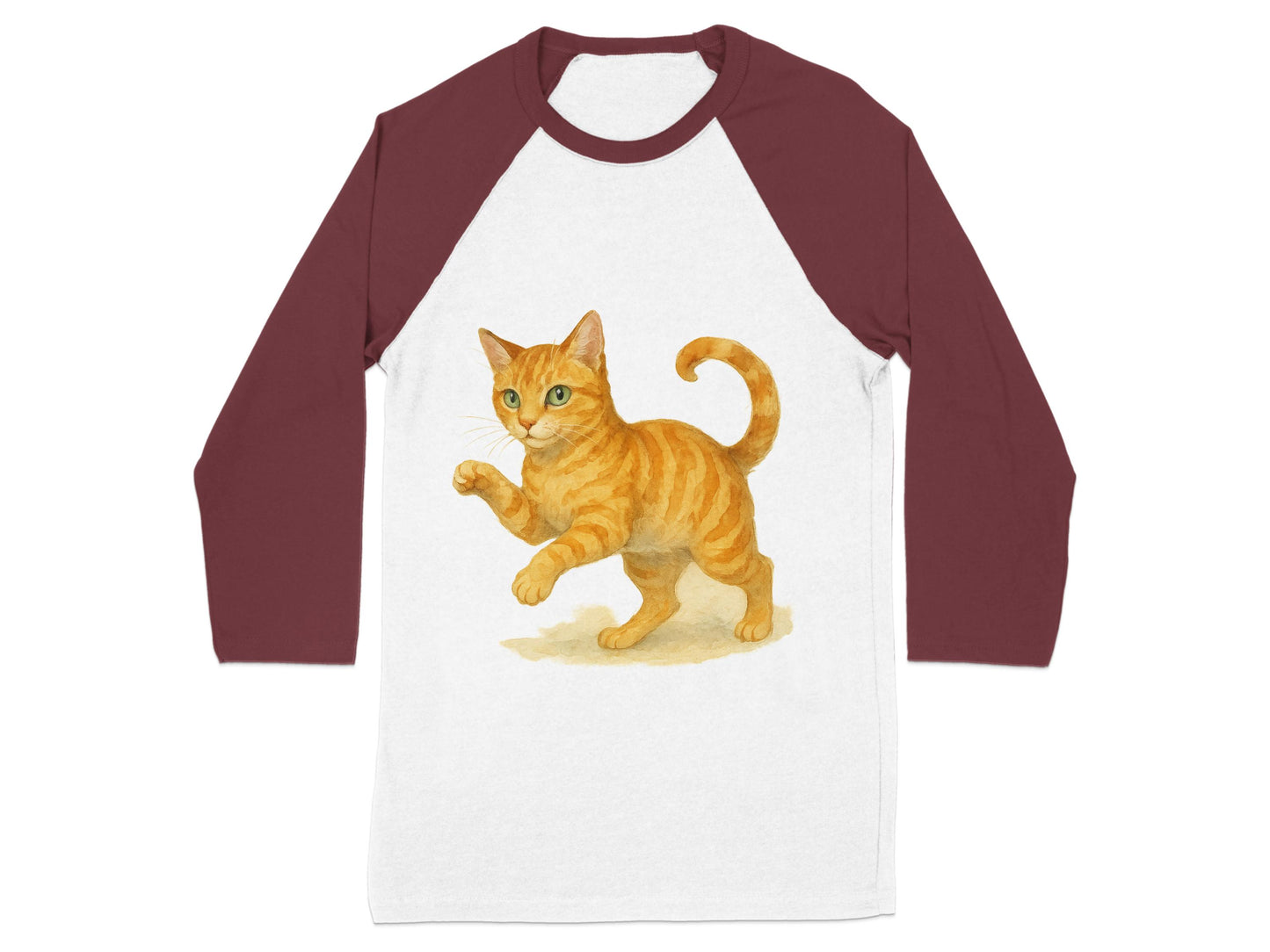 Playful Orange Kitten Raglan Sleeve Shirt product type