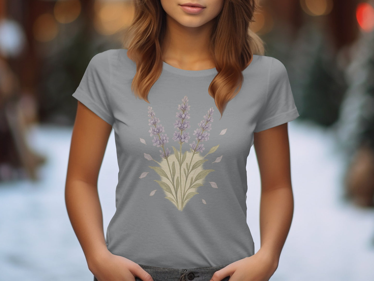 Lavender Floral Design Graphic Women's T-shirt product type