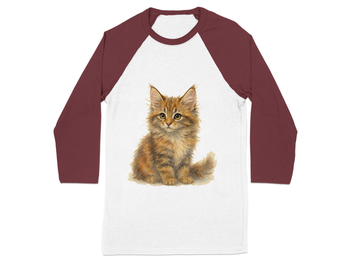 Adorable Kitten Print on Long Sleeve Shirt product type