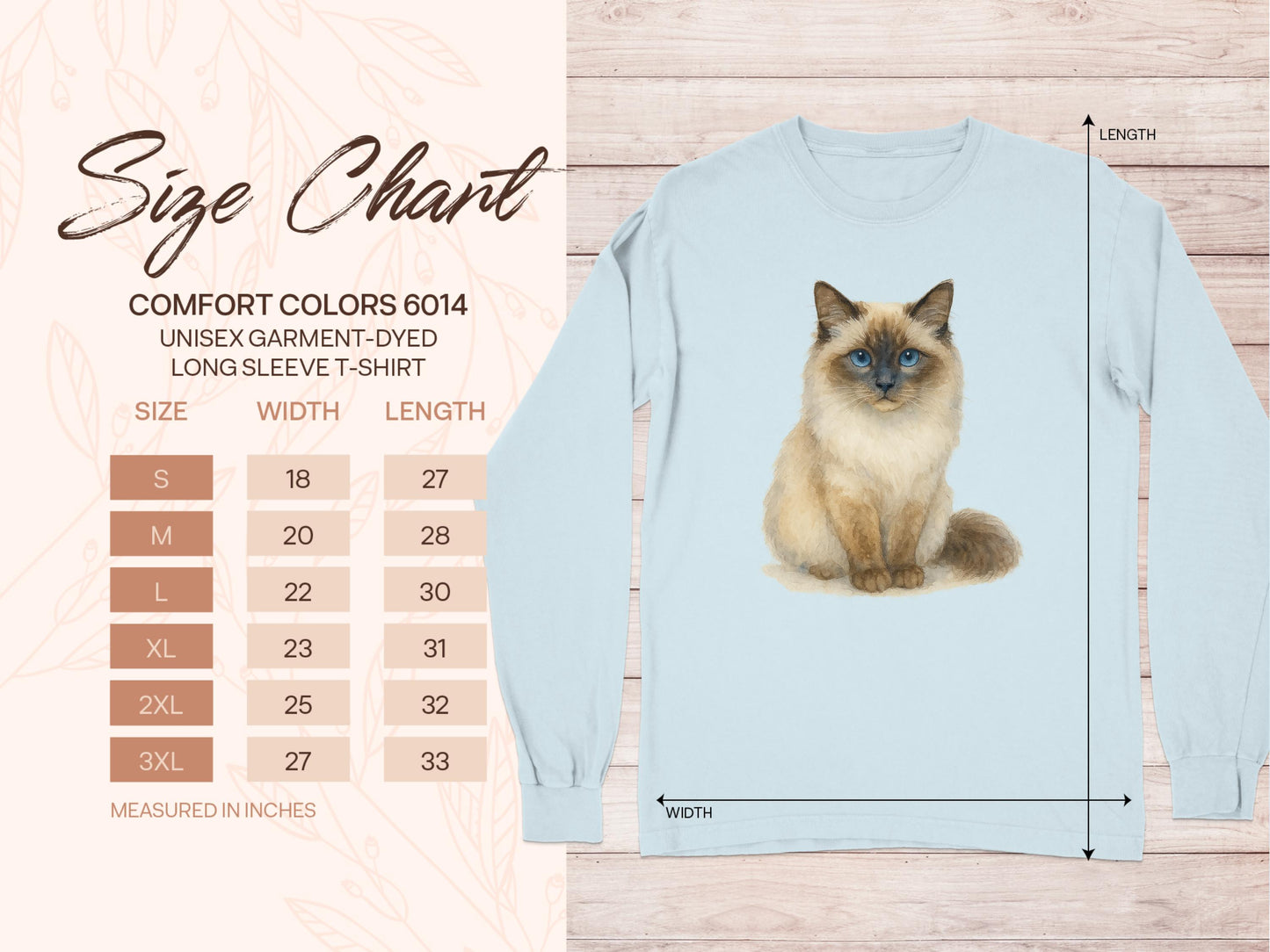 Long Sleeve T-Shirt with Ragdoll Cat Design product type