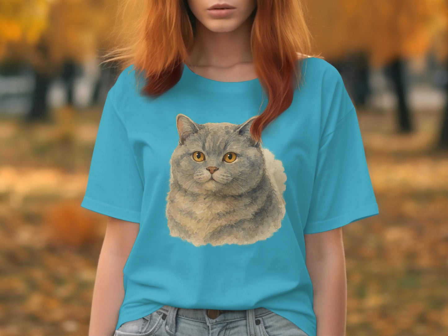 Cute British Shorthair Cat Printed T-shirt product type