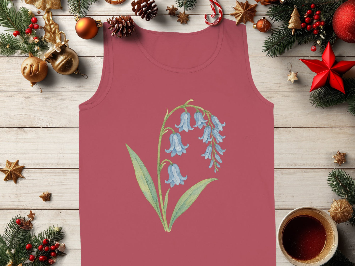Holiday Inspired Floral Design Tank Top product