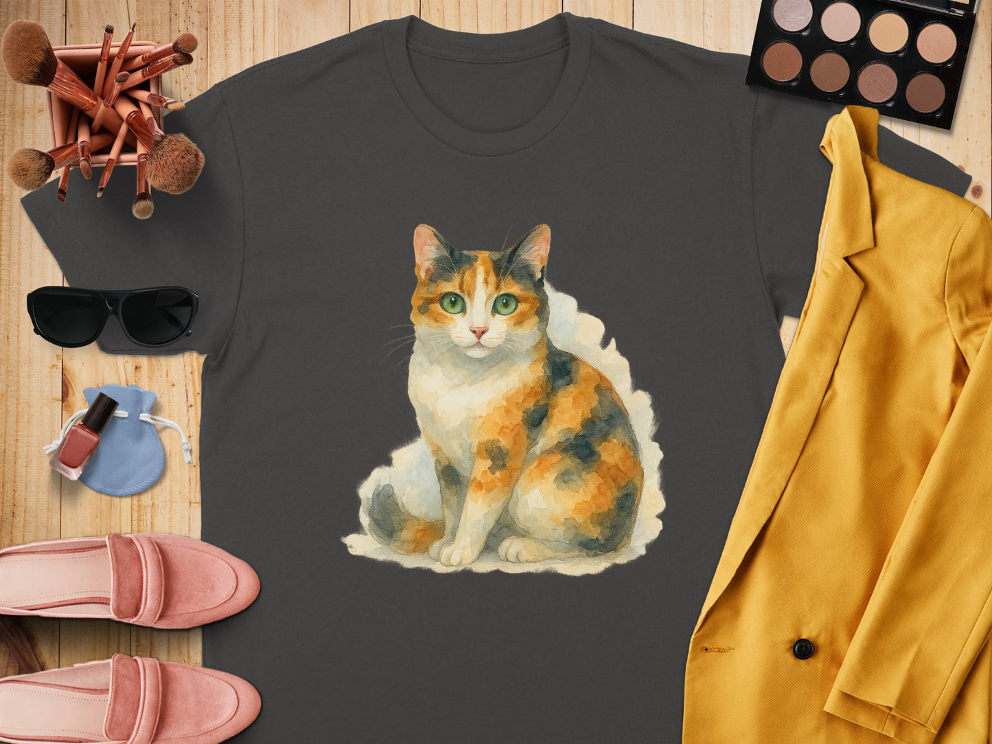 Calico Cat Art Design Graphic Tee Shirt product type