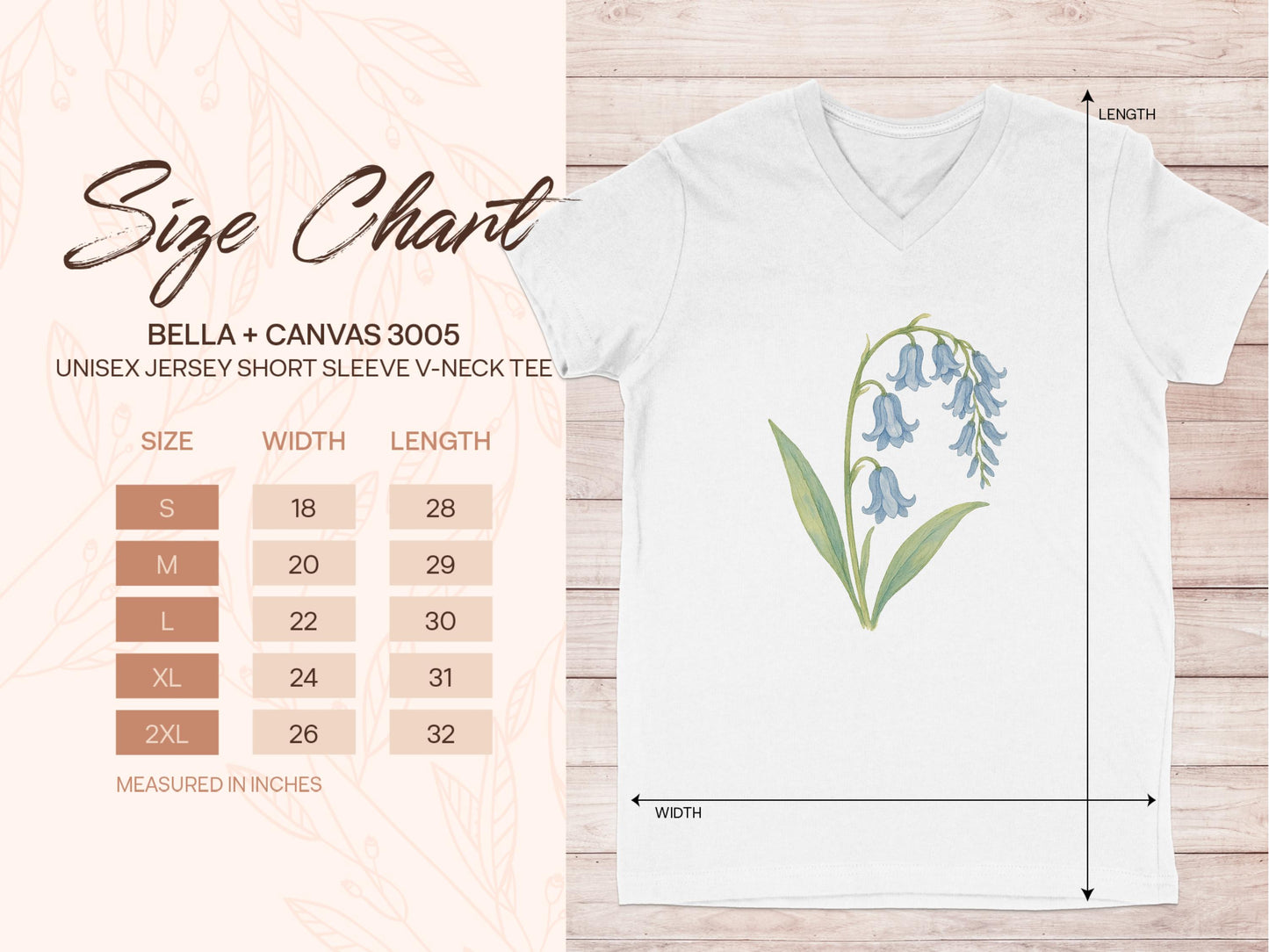 Bluebell Flower Print on Unisex V-neck Tee product