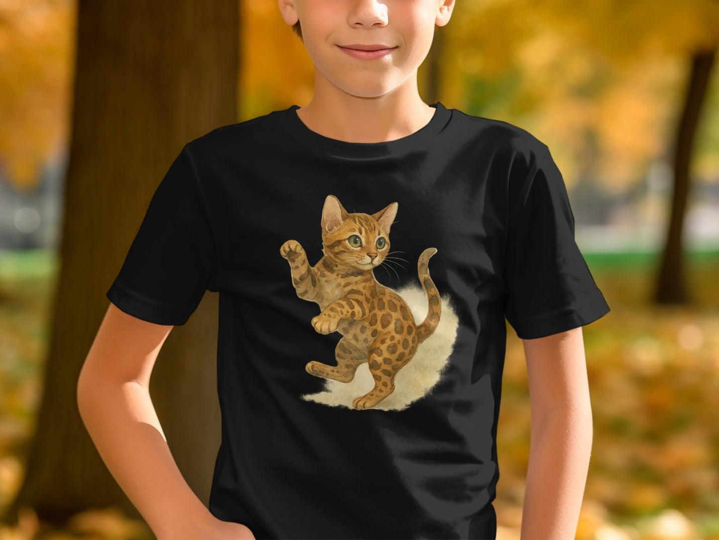 Cute and Playful Cat Printed T-Shirt product