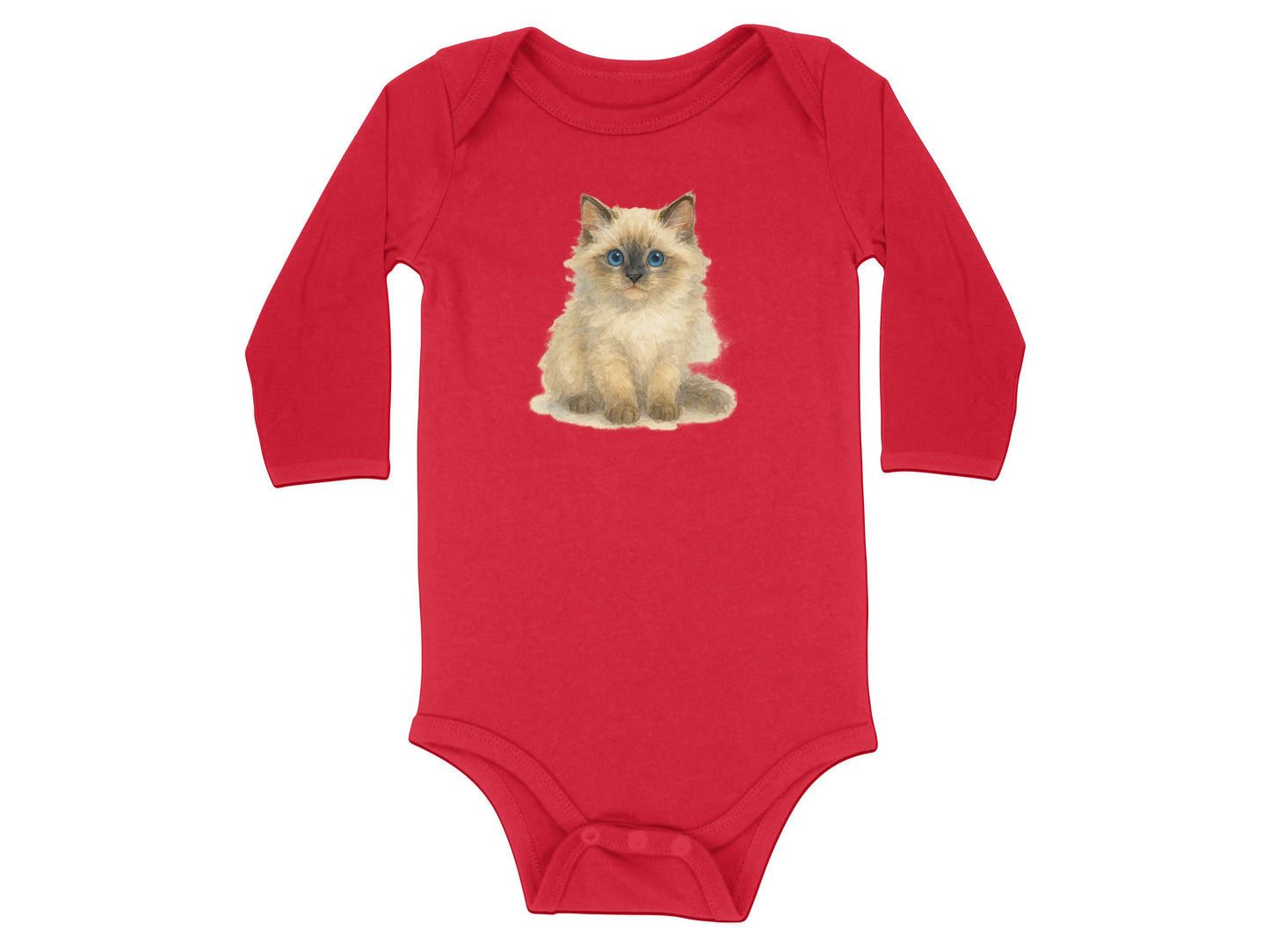 Adorable Kitten Print Red Long Sleeve Baby Product