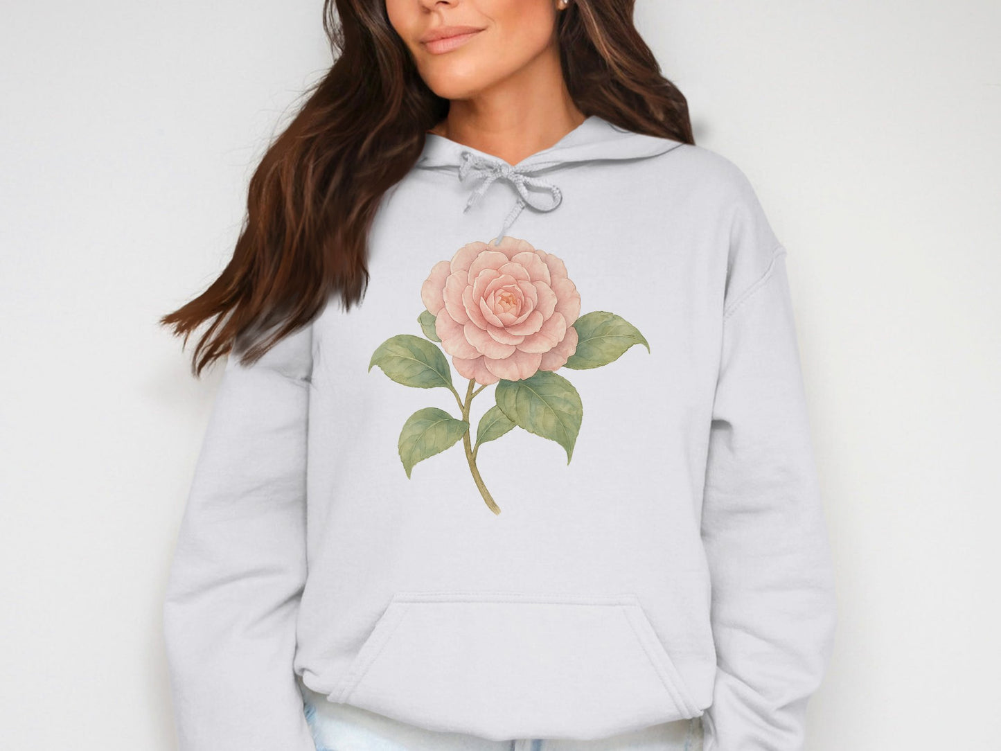 Elegant Floral Hoodie with Rose Design product type