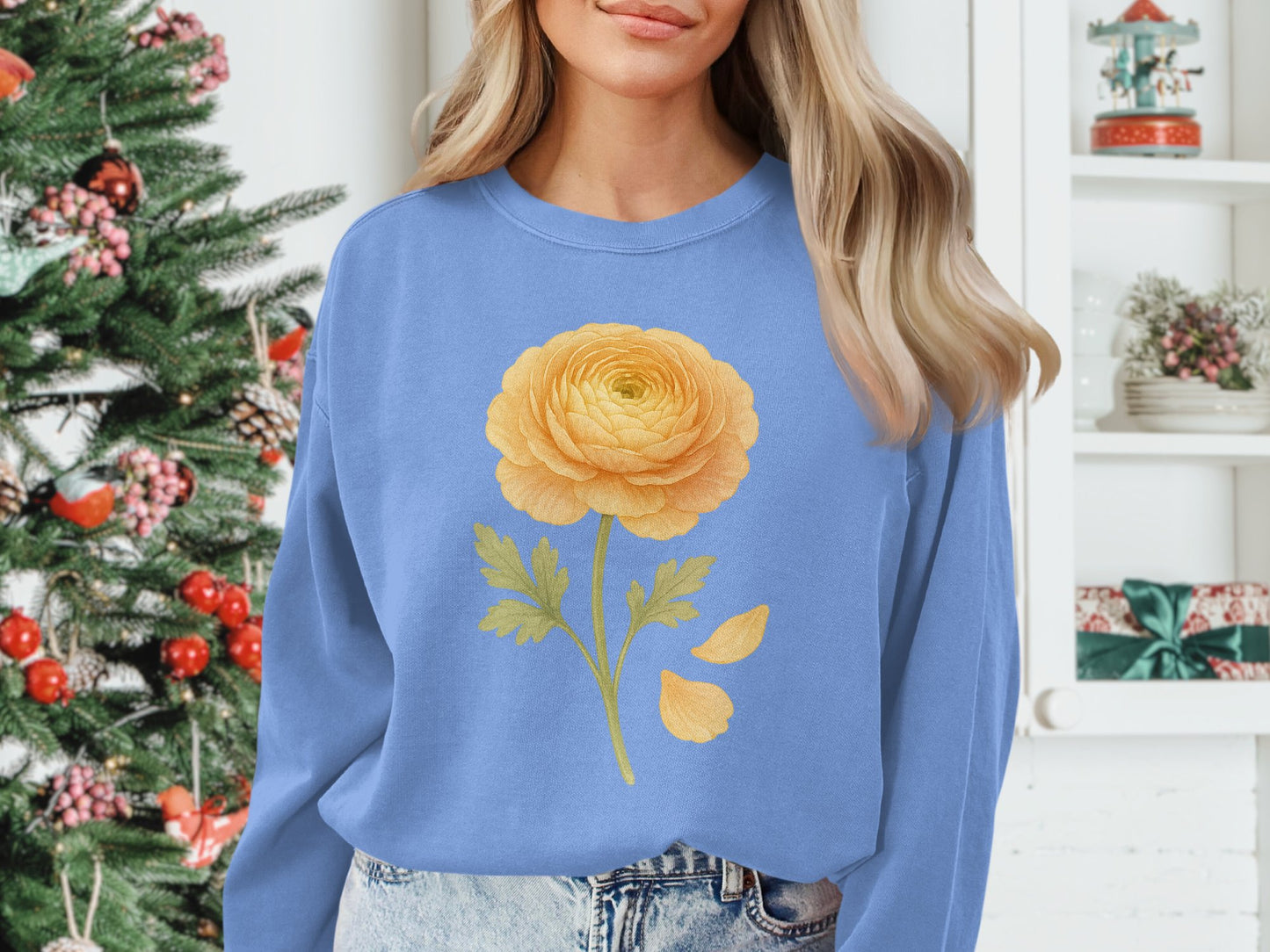 Yellow Flower Illustration Sweatshirt product type