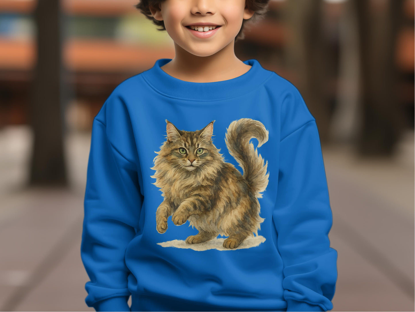 Adorable Cat Design Apparel for Kids Sweatshirt Product Type
