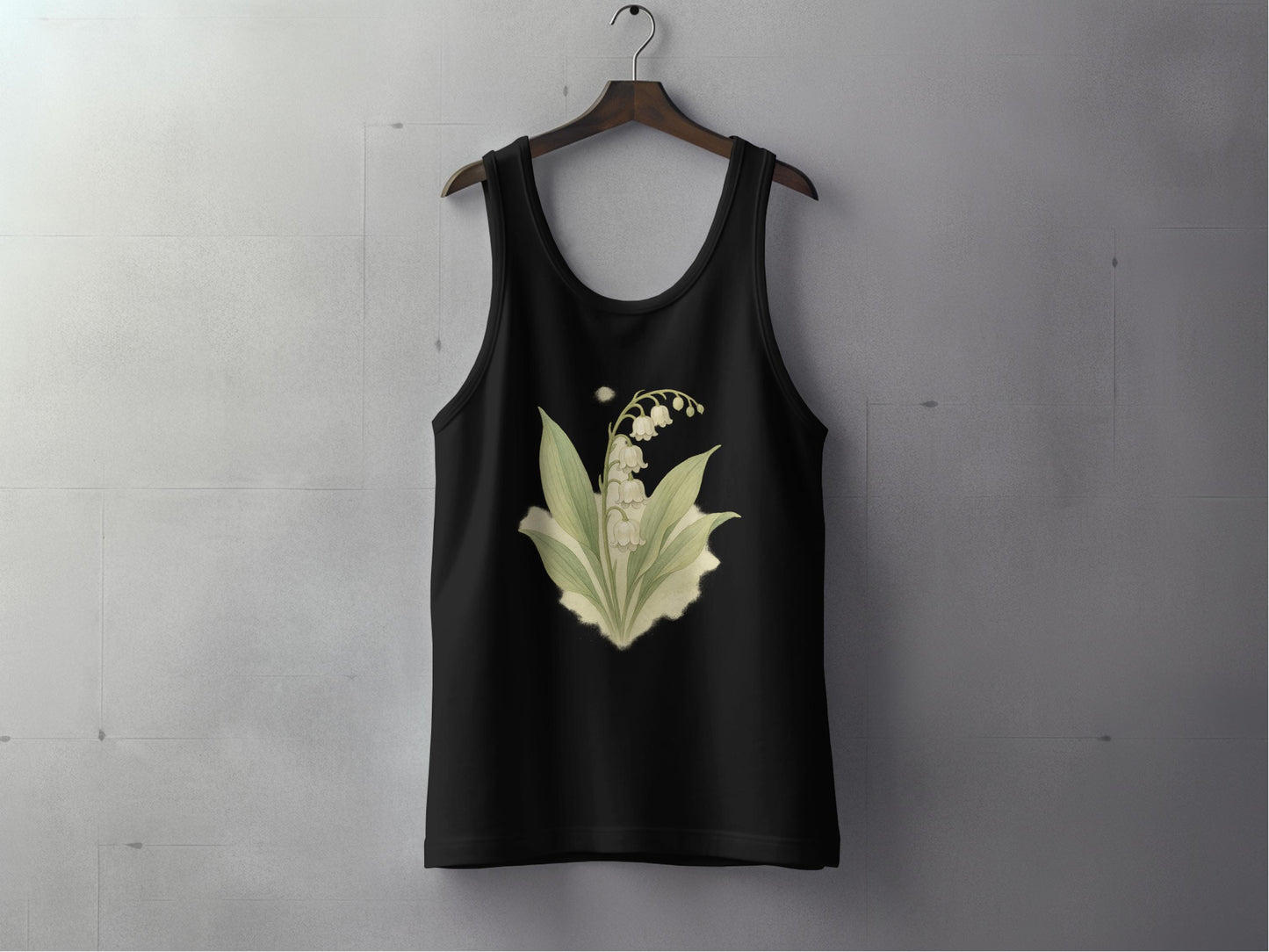 Black Tank Top with Unique Lily Design Tank product type