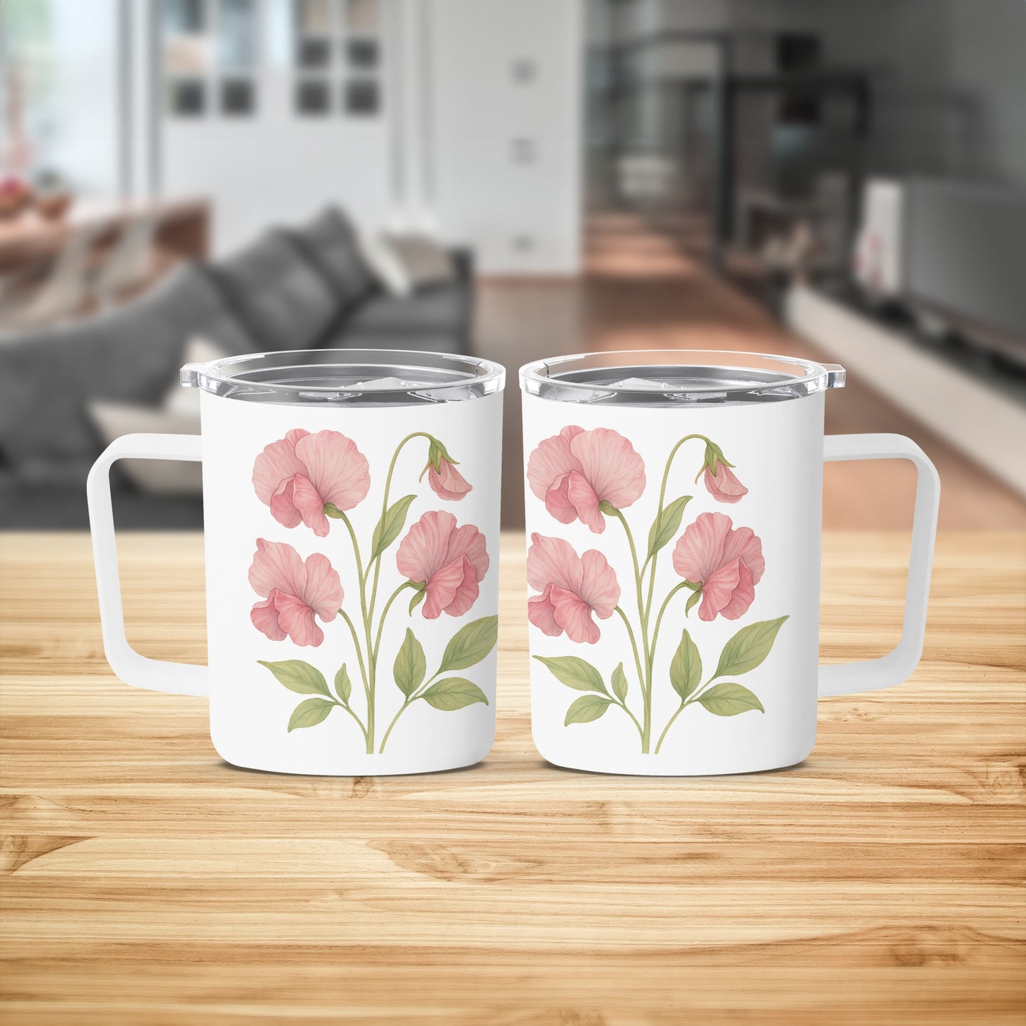 Elegant Floral Design Ceramic Mug Set product type