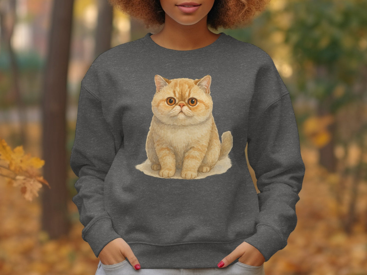 Adorable Cat Graphic Print Long Sleeve Sweatshirt product