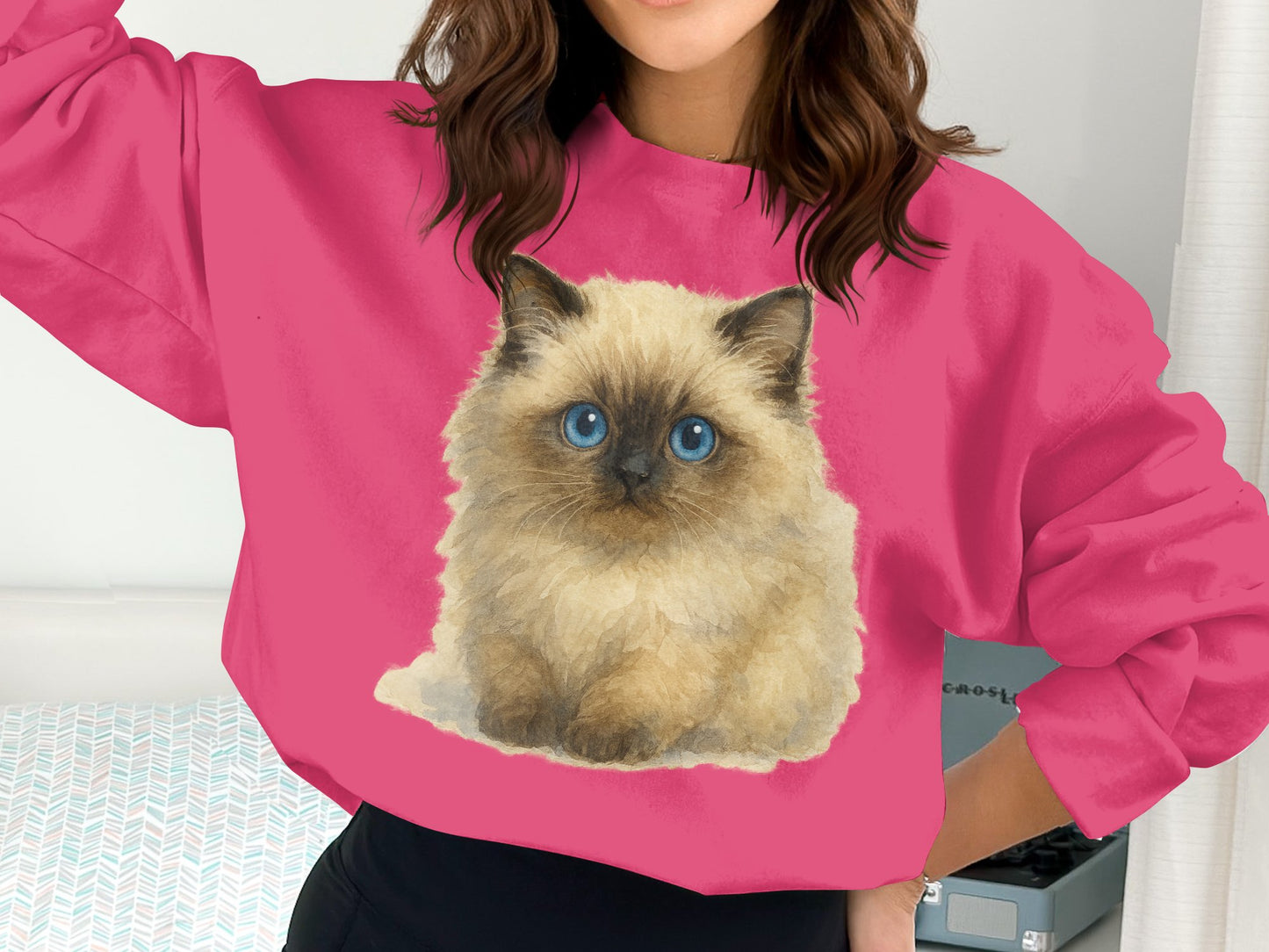 Adorable Fluffy Cat With Blue Eyes Sweatshirt product