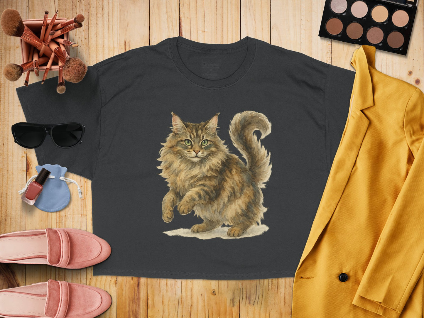Stylish Cat Graphic Tee Casual Fashionable product