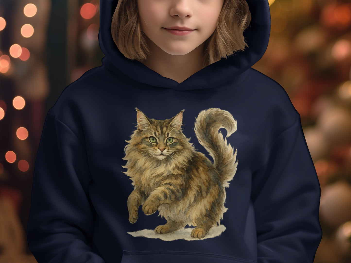Cozy Hoodie with Playful Cat Illustration product type