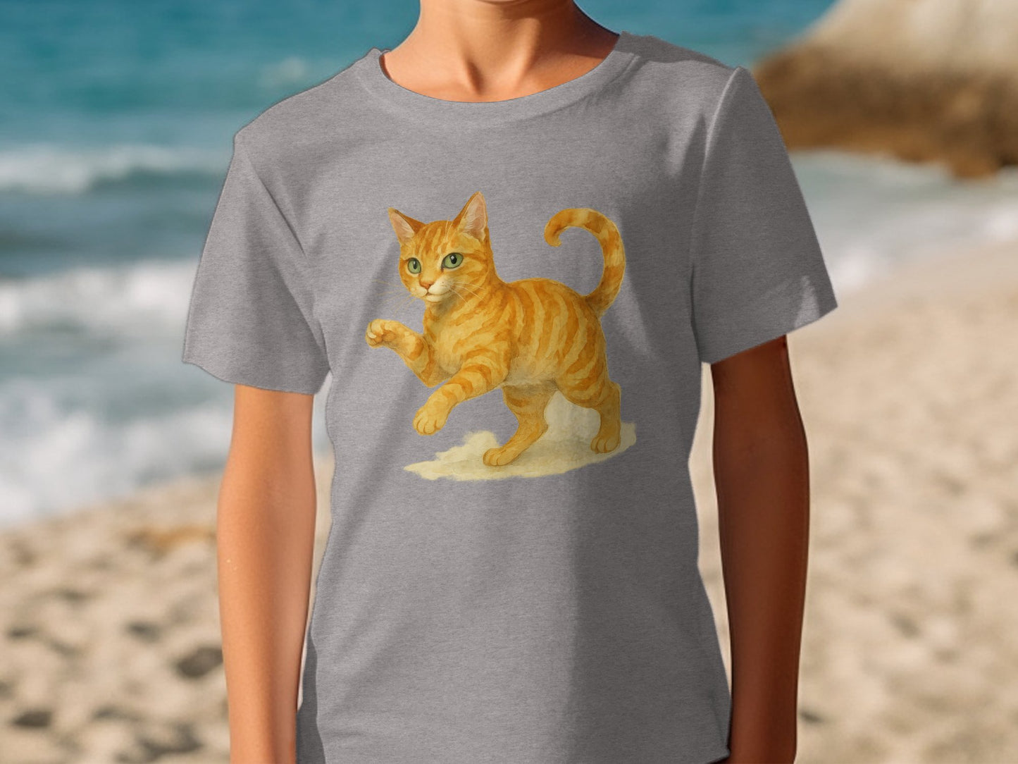Adorable Orange Cat Graphic T-Shirt Apparel product type